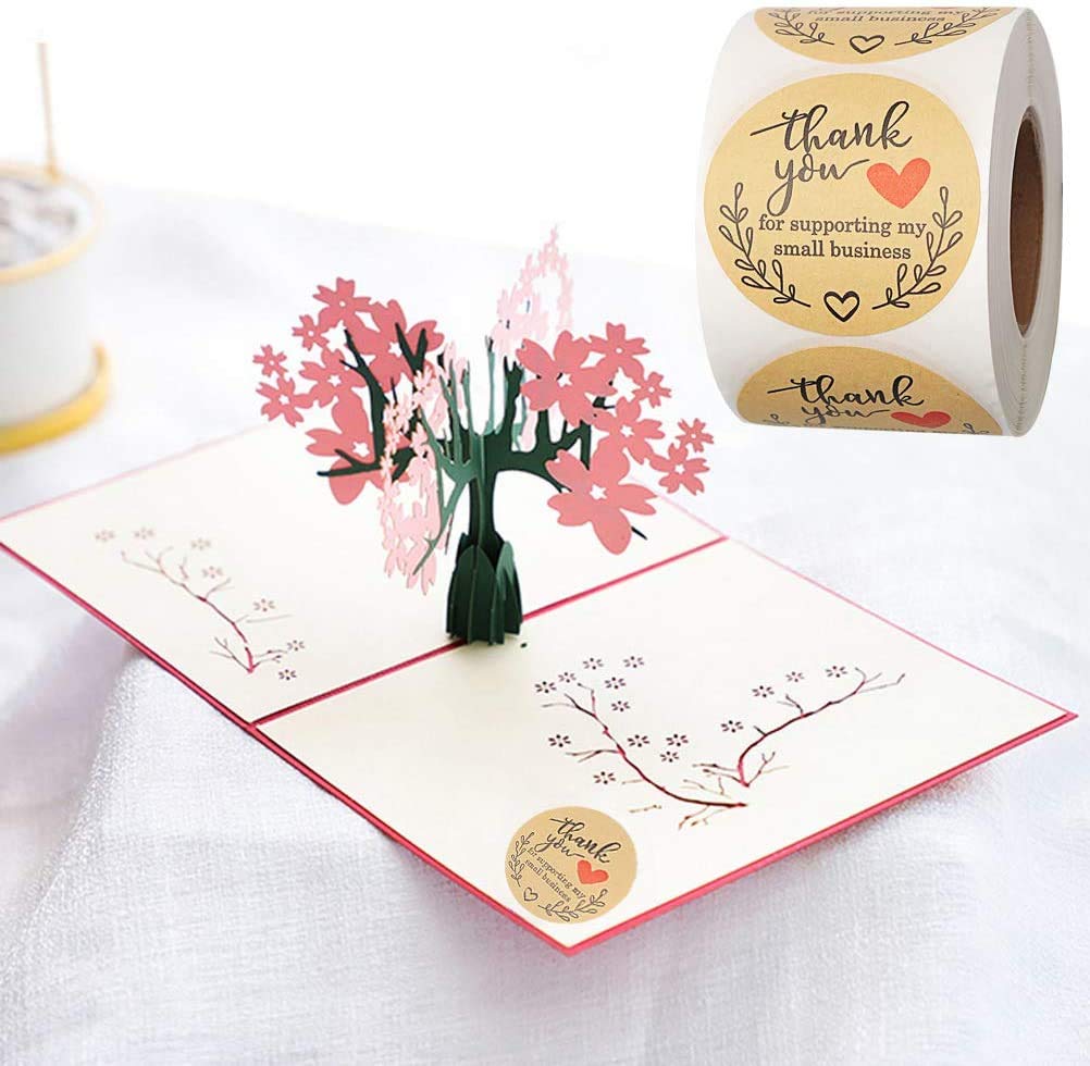HASTHIP 500pcs 2inch Thank You Stickers Labels for Elegant Floral Adhesive Packaging Sticker Roll Scrapbook Gift Paper Labels for Christmas Craft Card Making HASTHIP 500pcs 2inch Thank You Stickers Labels for Elegant Floral Adhesive Packaging Sticker Roll Scrapbook Gift Paper Labels for Christmas Craft Card Making